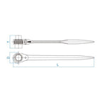 Dwustronny klucz nasadkowy z grzechotką 19x22mm dł. 320mm (do rusztowań) | King Tony