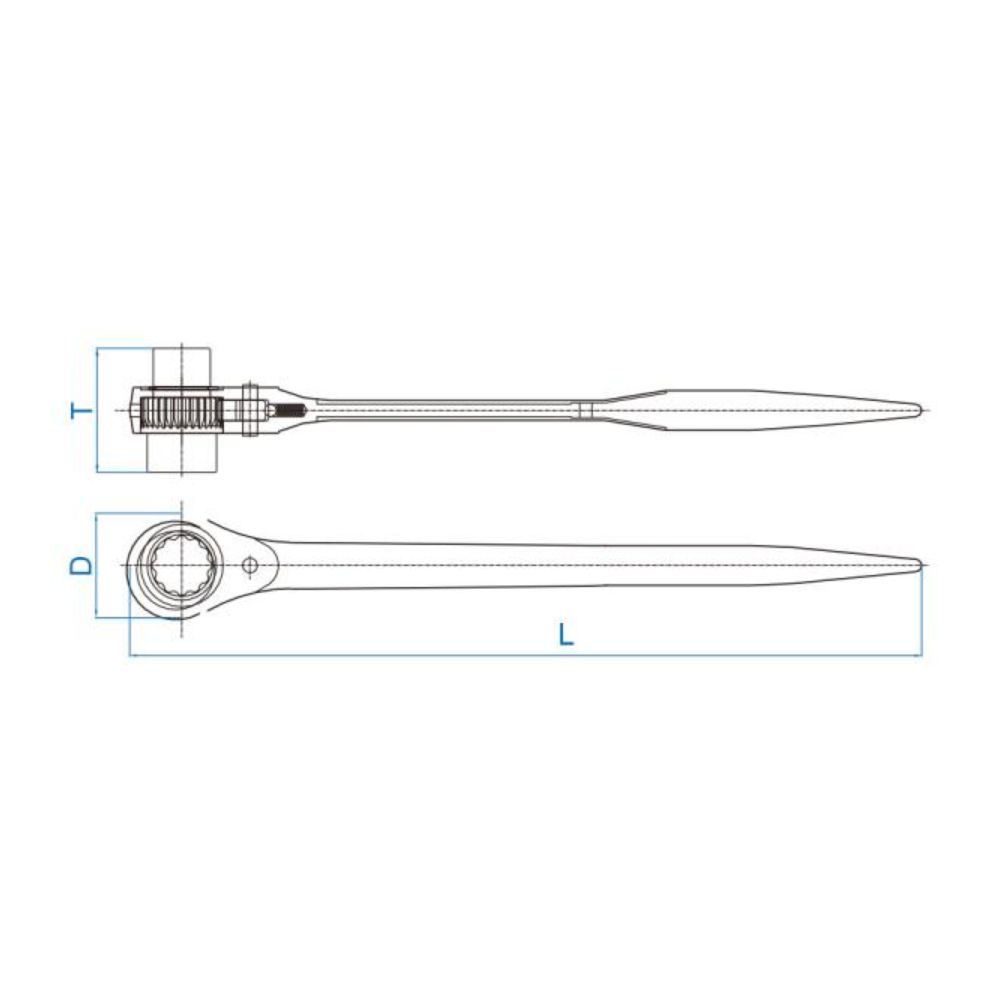 Dwustronny klucz nasadkowy z grzechotką 19x22mm dł. 320mm (do rusztowań) | King Tony