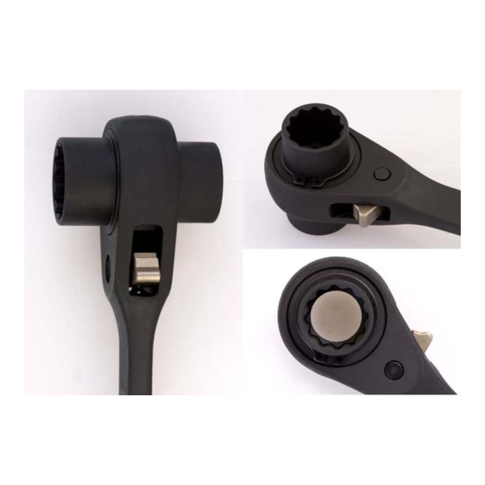 Dwustronny klucz nasadkowy z grzechotką 19x22mm dł. 320mm (do rusztowań) | King Tony