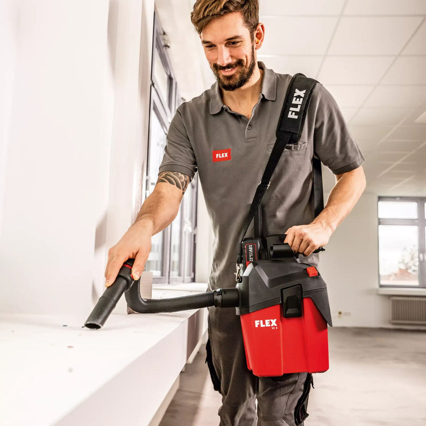FLEX Kompaktowy odkurzacz akumulatorowy z ręcznym czyszczeniem filtra 6L klasa L "VC 6 L MC 18.0"