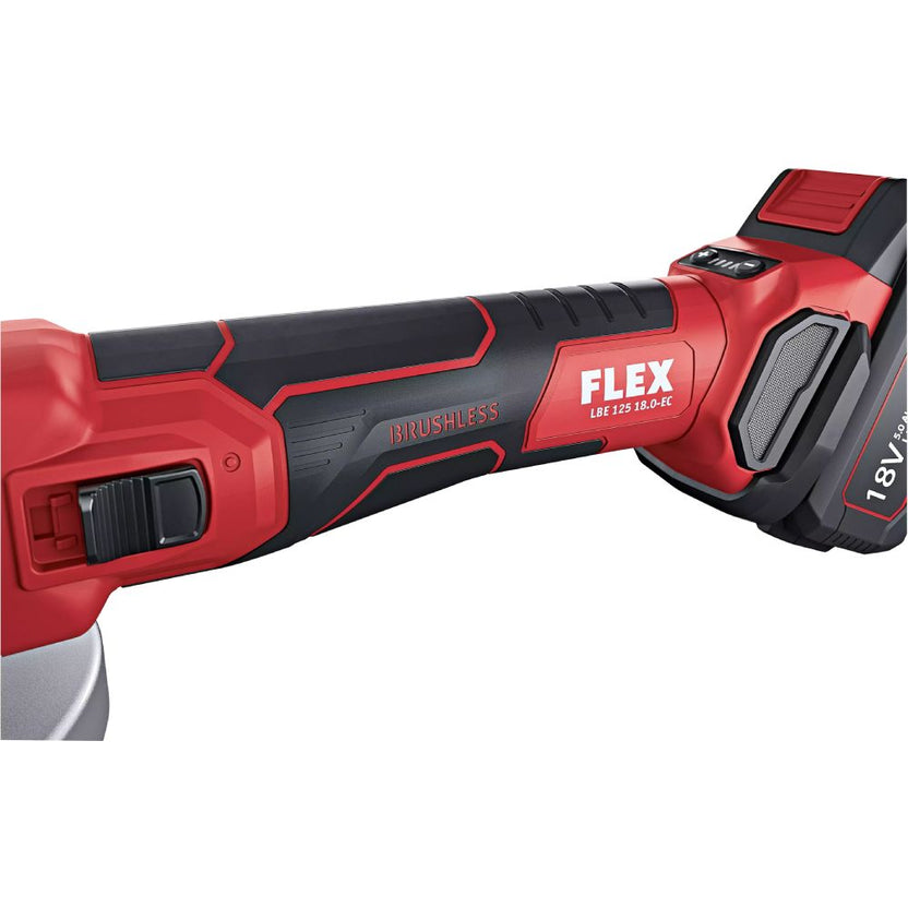 FLEX Akumulatorowa szlifierka kątowa ze zmienną prędkością obrotową i hamulcem 18V 125mm "LBE 125 18.0-EC C"