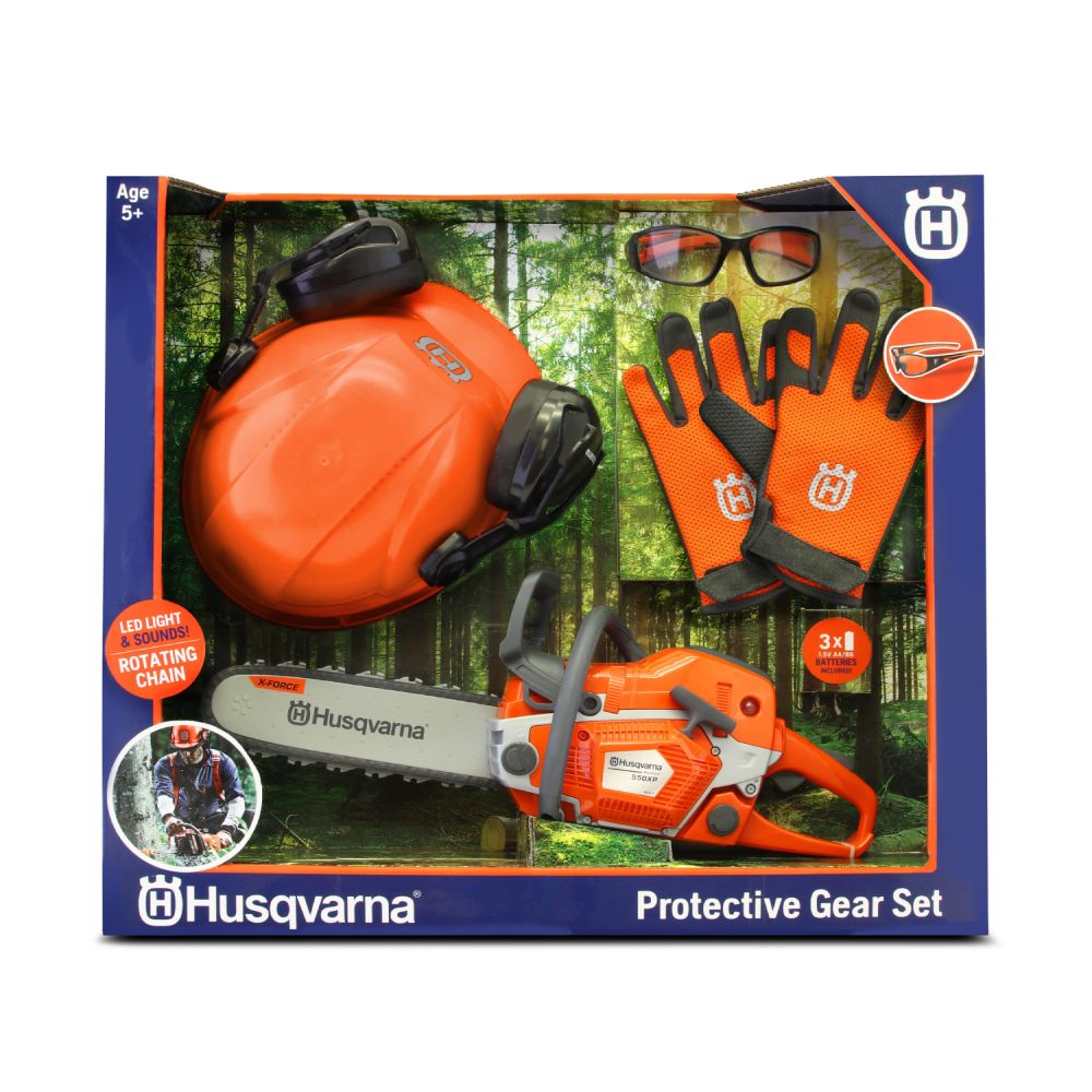 Husqvarna Zabawka pilarka 550XP z wyposażeniem ochronnym