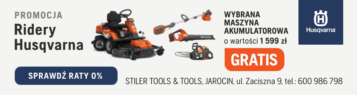 Wybrana maszyna akumulatorowa GRATIS - Ridery Husqvarna