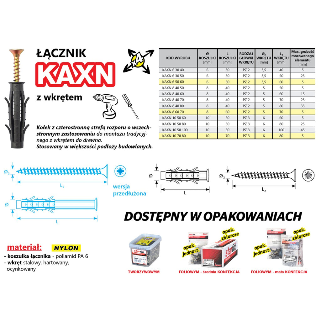 Łącznik KAXN z wkrętem | STARFIX