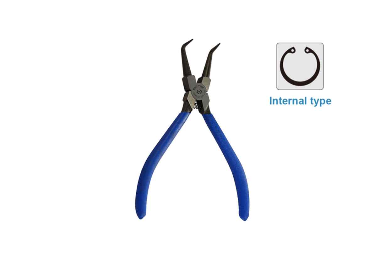 Szczypce do pierścieni segera wewnętrznych wygięte (zakres 19 - 60 mm uchwyt PCV 180 mm) | King Tony