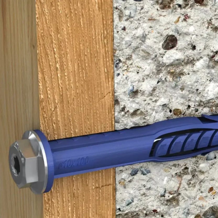Rawlplug Kołek ramowy z kołnierzem z ocynkowanym wkrętem z łbem heksagonalnym R-FF1