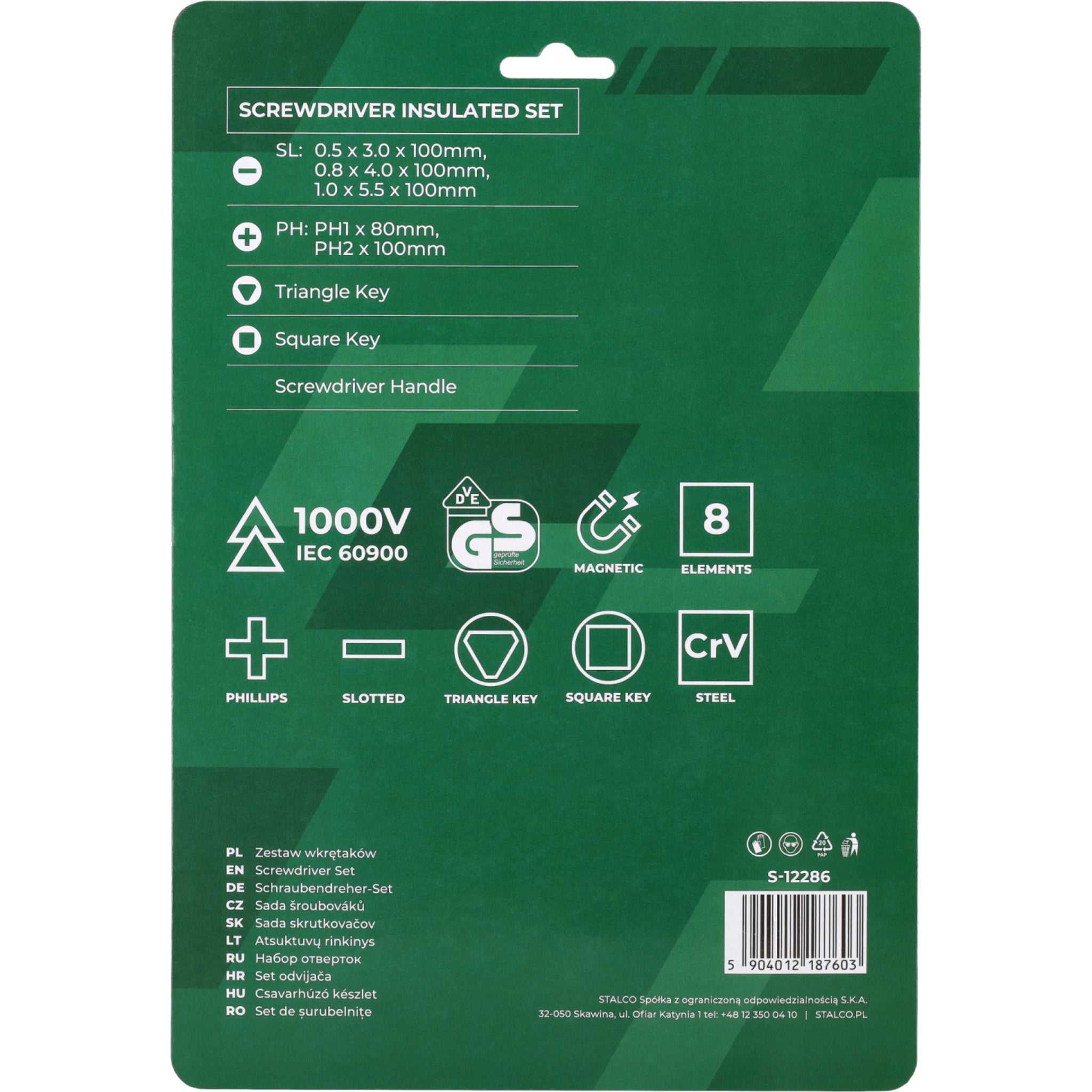 Wkrętaki elektrotechniczne (8 elem.) | STALCO