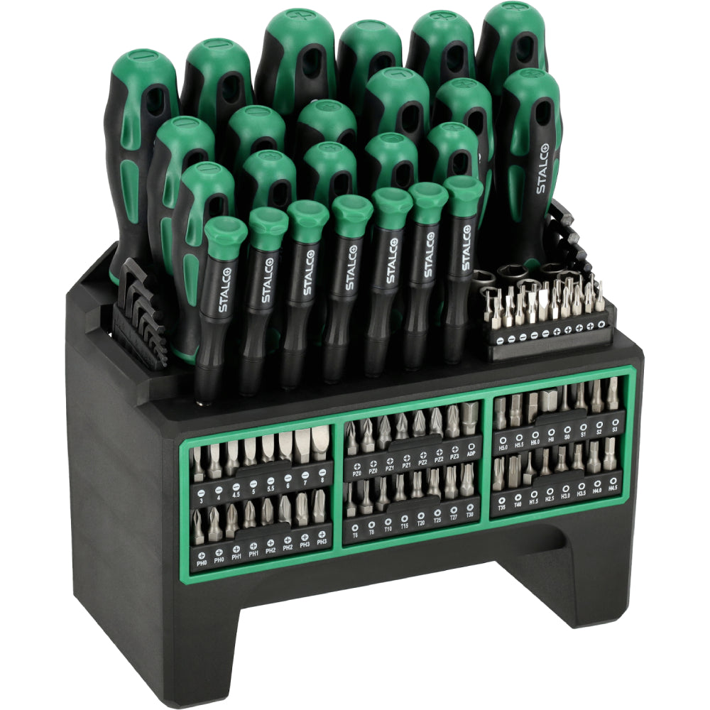 Zestaw wkrętaków i końcówek wkrętakowych (114 elem.) | STALCO