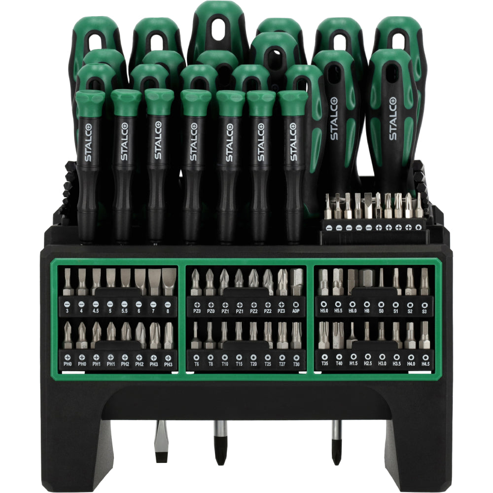 Zestaw wkrętaków i końcówek wkrętakowych (114 elem.) | STALCO