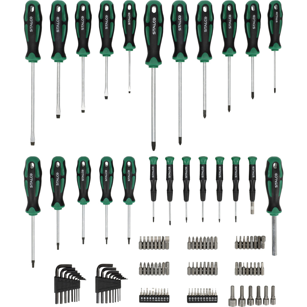 Zestaw wkrętaków i końcówek wkrętakowych (114 elem.) | STALCO