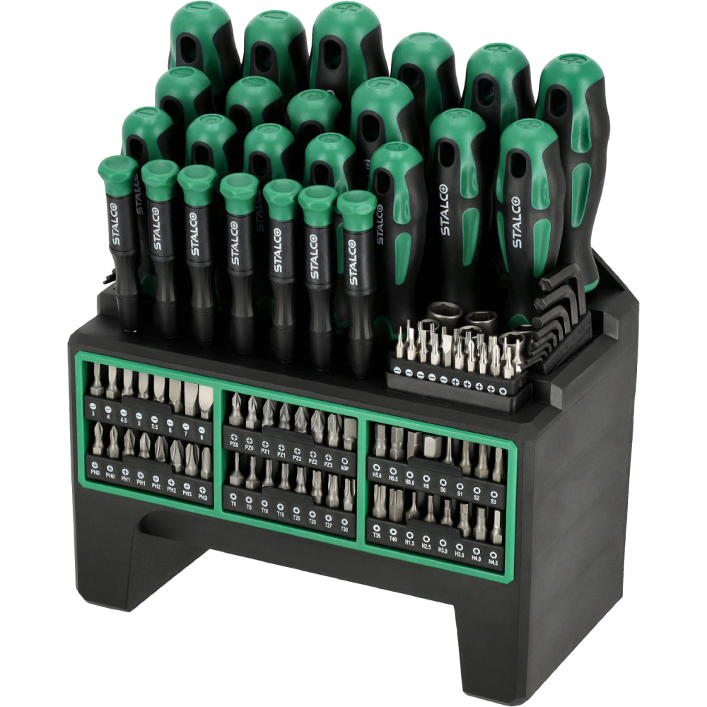 Zestaw wkrętaków i końcówek wkrętakowych (114 elem.) | STALCO