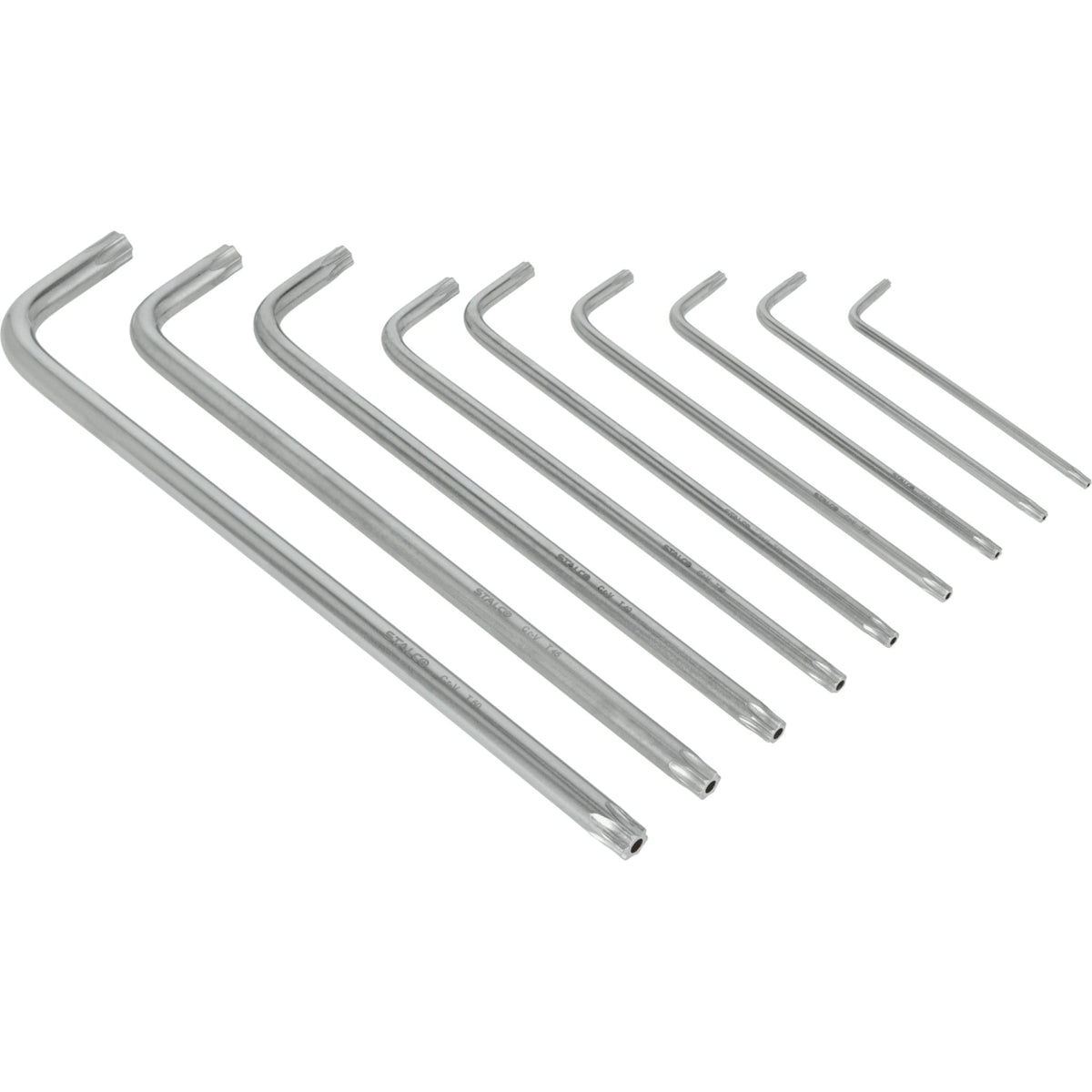 STALCO Klucze Torx extra długie z otworem CrV (9 el.)