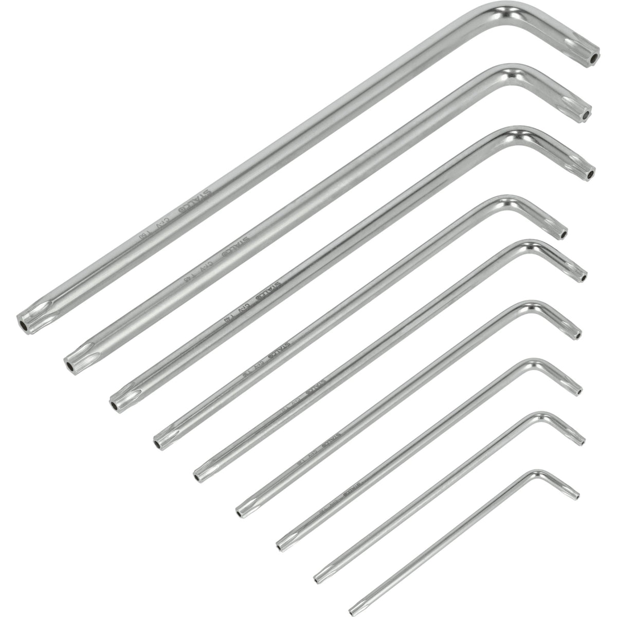 STALCO Klucze Torx extra długie z otworem CrV (9 el.)