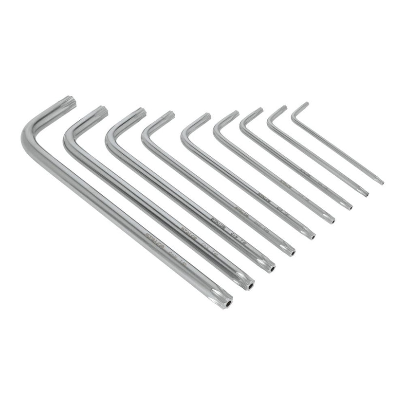 STALCO Klucze TORX z otworem T10-15-20-25-27-30-40-45-50 imbusy (9 elem.) CRV