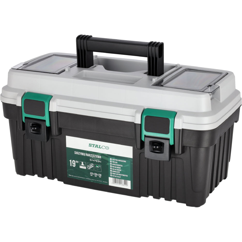 Skrzynka narzędziowa plastikowa 19" (470x256x238mm) | STALCO