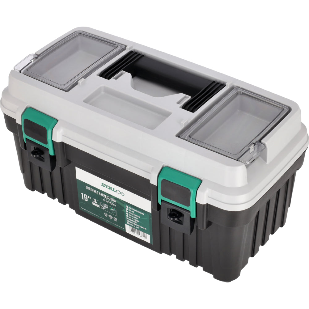 Skrzynka narzędziowa plastikowa 19" (470x256x238mm) | STALCO