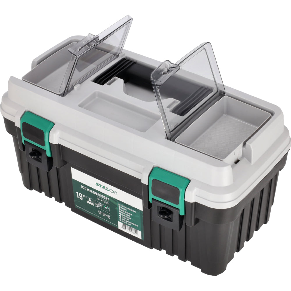 Skrzynka narzędziowa plastikowa 19" (470x256x238mm) | STALCO