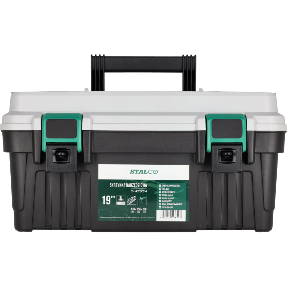 Skrzynka narzędziowa plastikowa 19" (470x256x238mm) | STALCO