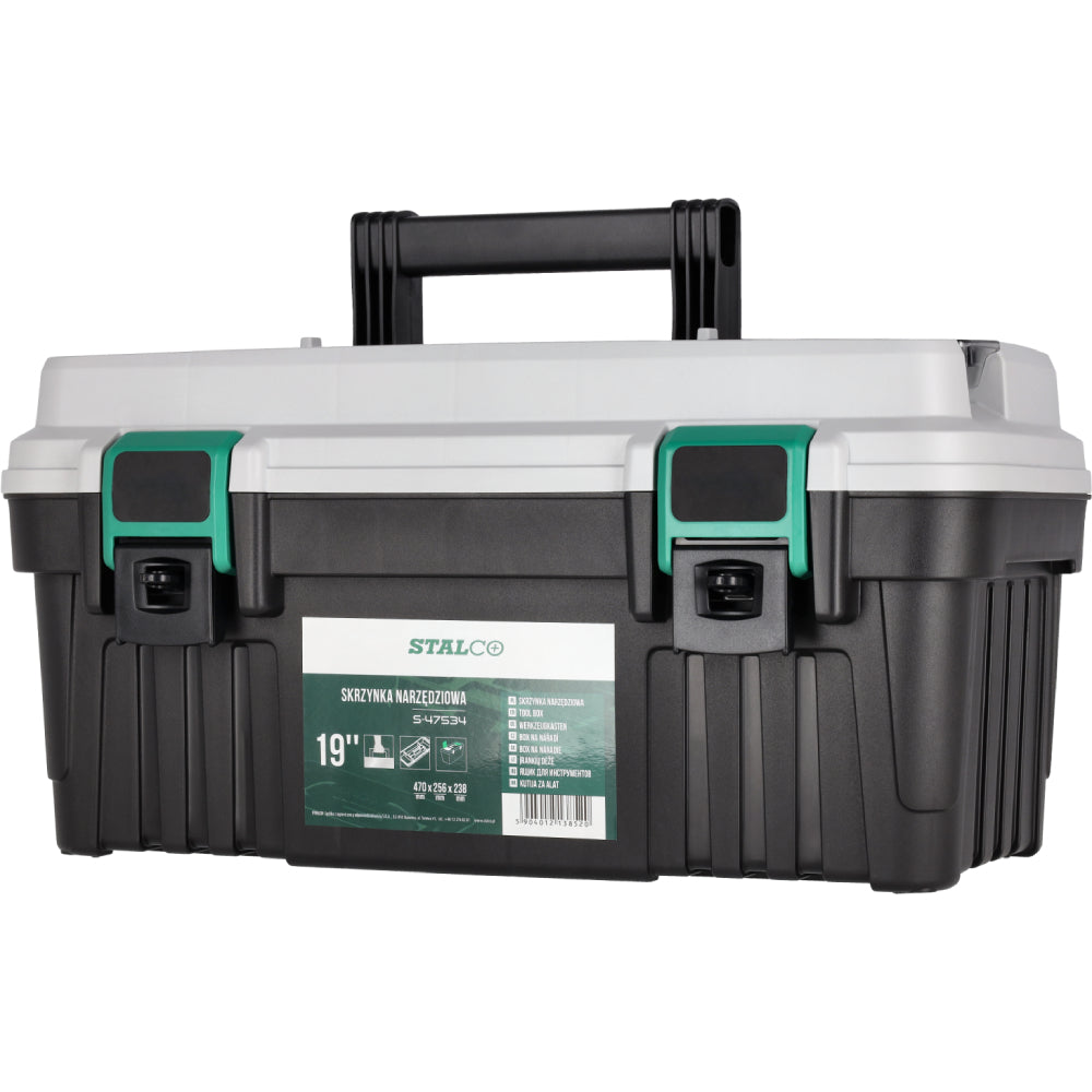 Skrzynka narzędziowa plastikowa 19" (470x256x238mm) | STALCO