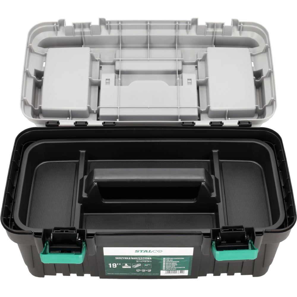 Skrzynka narzędziowa plastikowa 19" (470x256x238mm) | STALCO