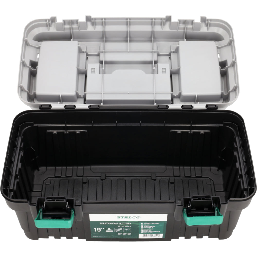 Skrzynka narzędziowa plastikowa 19" (470x256x238mm) | STALCO