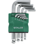 Klucze sześciokątne krótkie z kulką CrV (9 el.) | STALCO