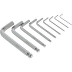 Klucze sześciokątne krótkie z kulką CrV (9 el.) | STALCO