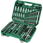 Zestaw kluczy nasadowych i płasko-oczkowych 1/2"+3/8"+1/4" (219 el.) | STALCO