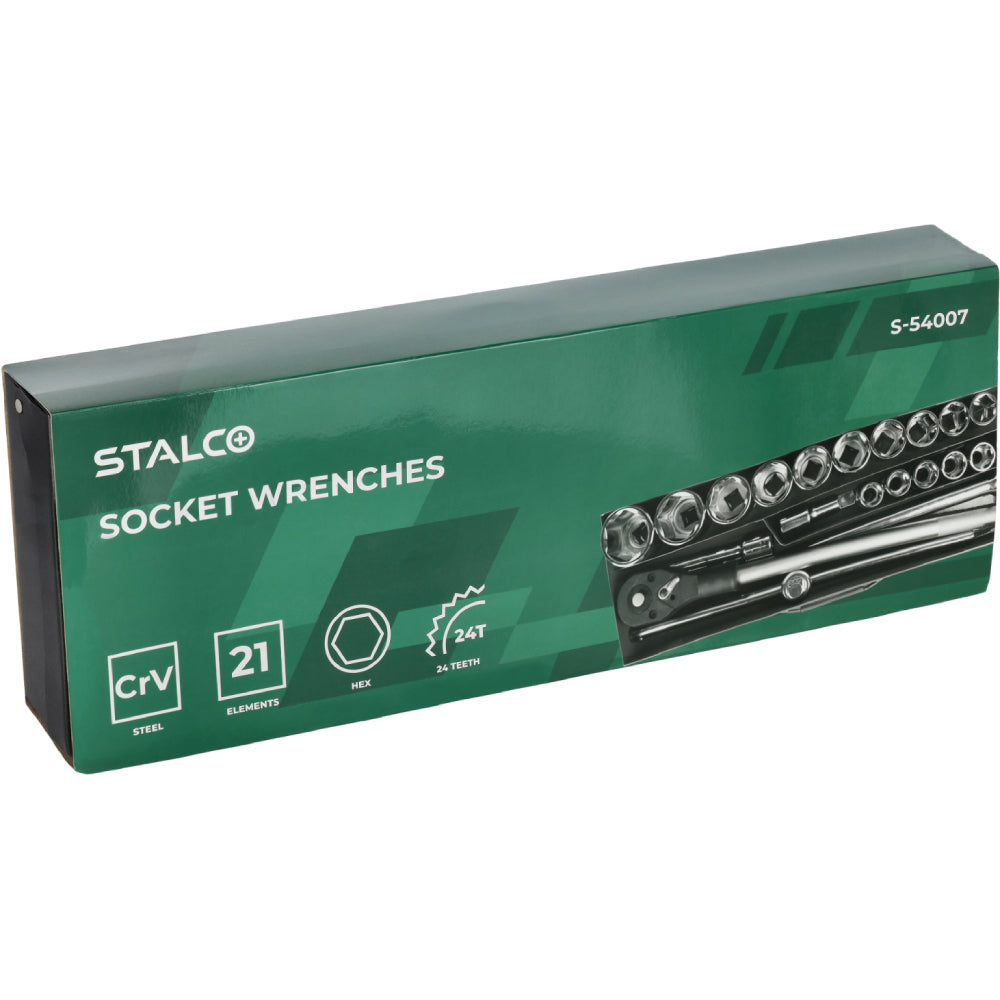 Zestaw kluczy nasadowych 3/4" (21 elem.) | STALCO