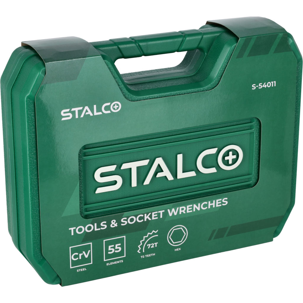 Zestaw multinarzędziowy 1/2"+1/4" (55 el.) | STALCO
