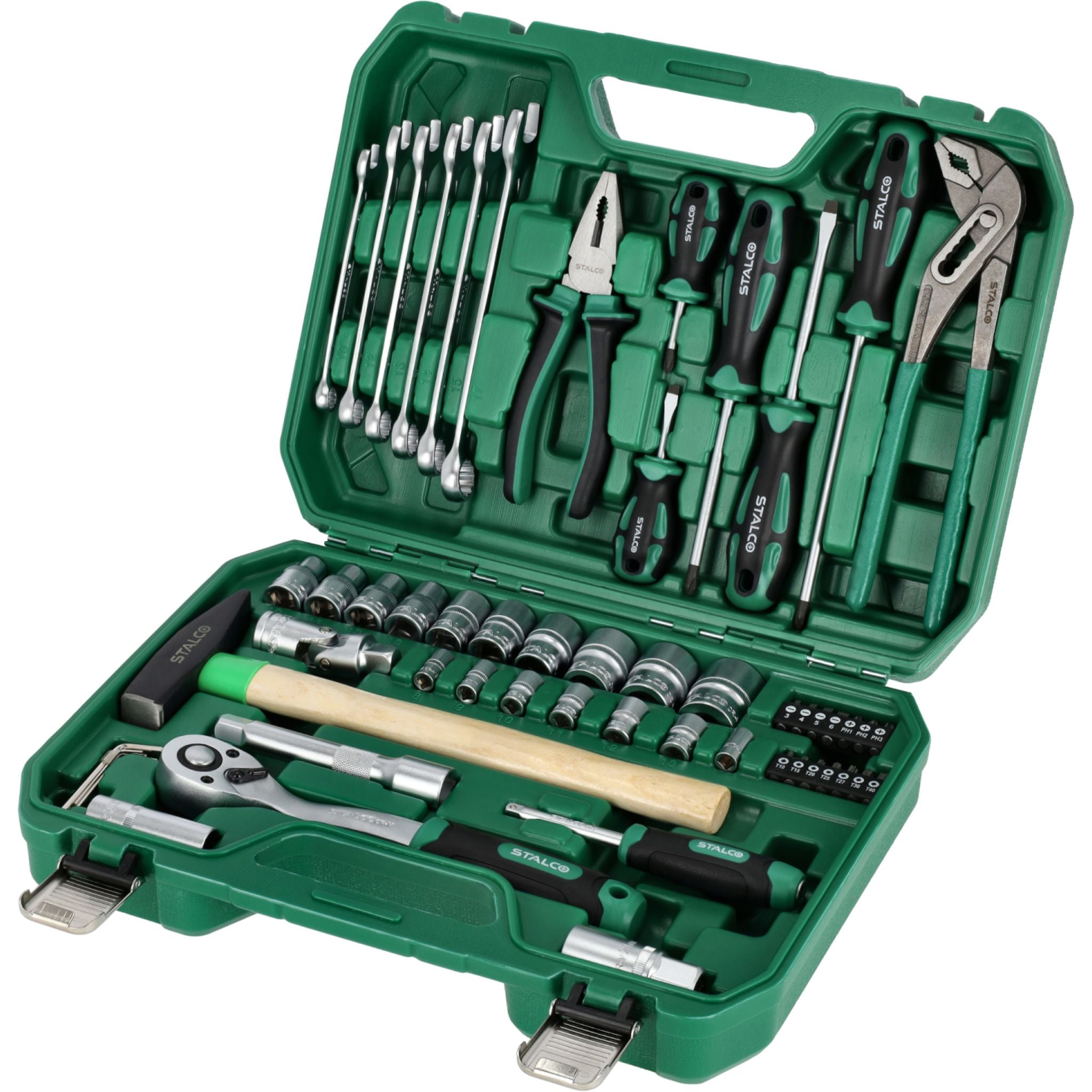 Zestaw multinarzędziowy 1/2"+1/4" (55 el.) | STALCO