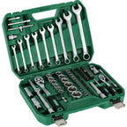 Zestaw kluczy nasadowych i kluczy płasko-oczkowych 1/2"+1/4" (82 el.) | STALCO