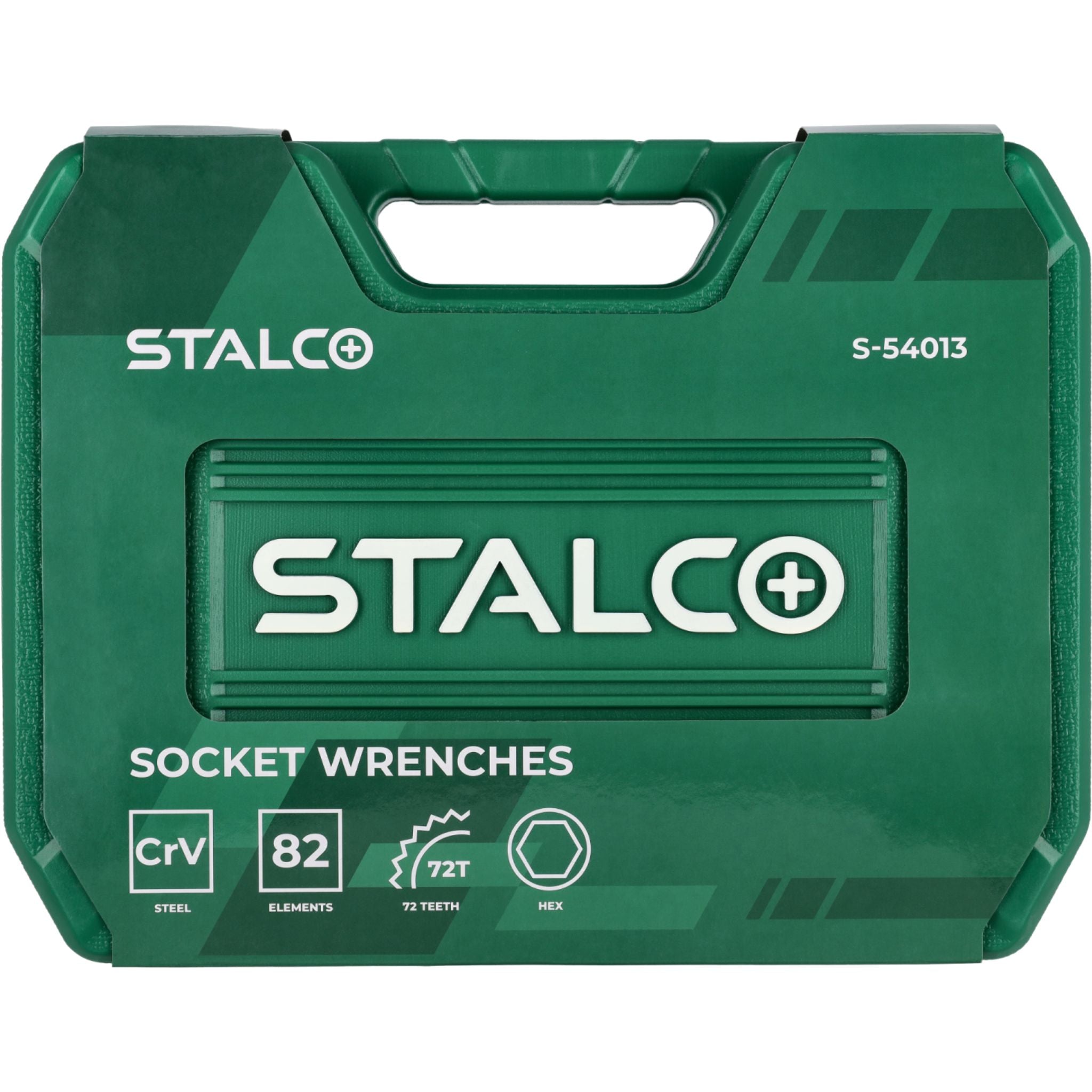 Zestaw kluczy nasadowych i kluczy płasko-oczkowych 1/2"+1/4" (82 el.) | STALCO