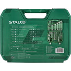 Zestaw kluczy nasadowych i kluczy płasko-oczkowych 1/2"+1/4" (82 el.) | STALCO