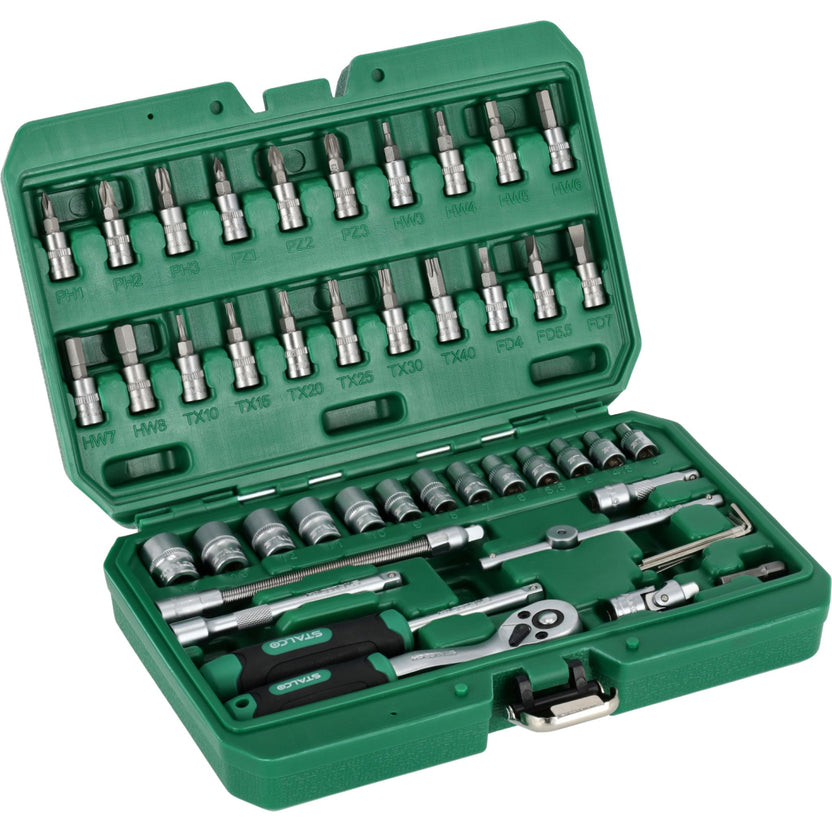 STALCO Zestaw kluczy nasadowych 1/4" (48 el.)