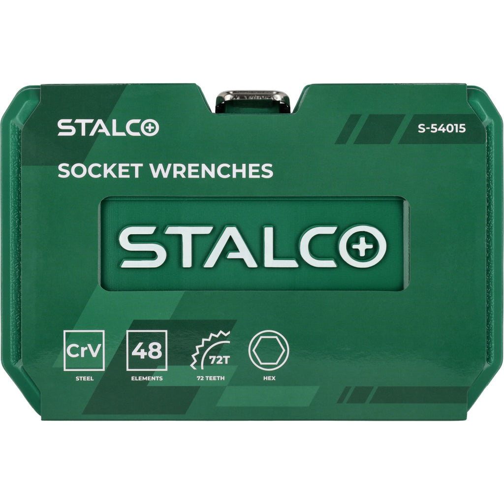 Zestaw kluczy nasadowych 1/4" (48 el.) | STALCO