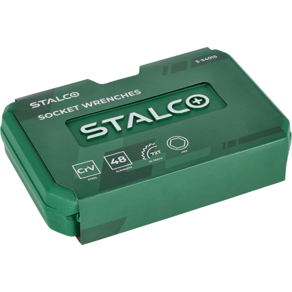 Zestaw kluczy nasadowych 1/4" (48 el.) | STALCO