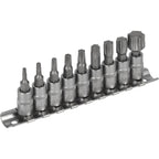Zestaw bitów Torx na nasadkach 1/4" na listwie (9 el.) | STALCO