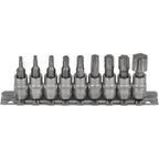 Zestaw bitów Torx na nasadkach 1/4" na listwie (9 el.) | STALCO