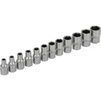 Zestaw nasadek 1/4" na listwie (12 el.) | STALCO