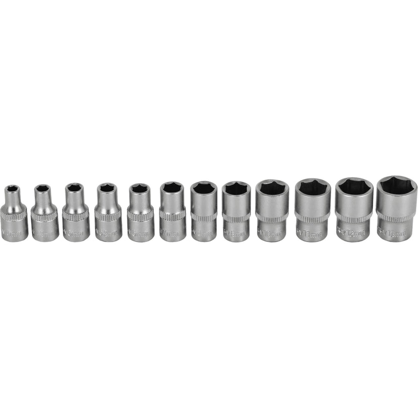 STALCO Zestaw nasadek 1/4" na listwie (12 el.)