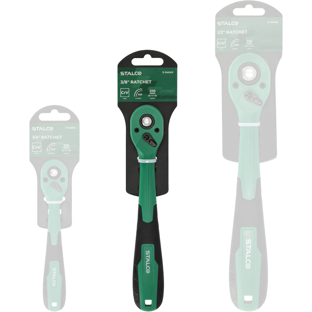 Grzechotka odgięta z powłoką kompozytową (72 zęby) | STALCO