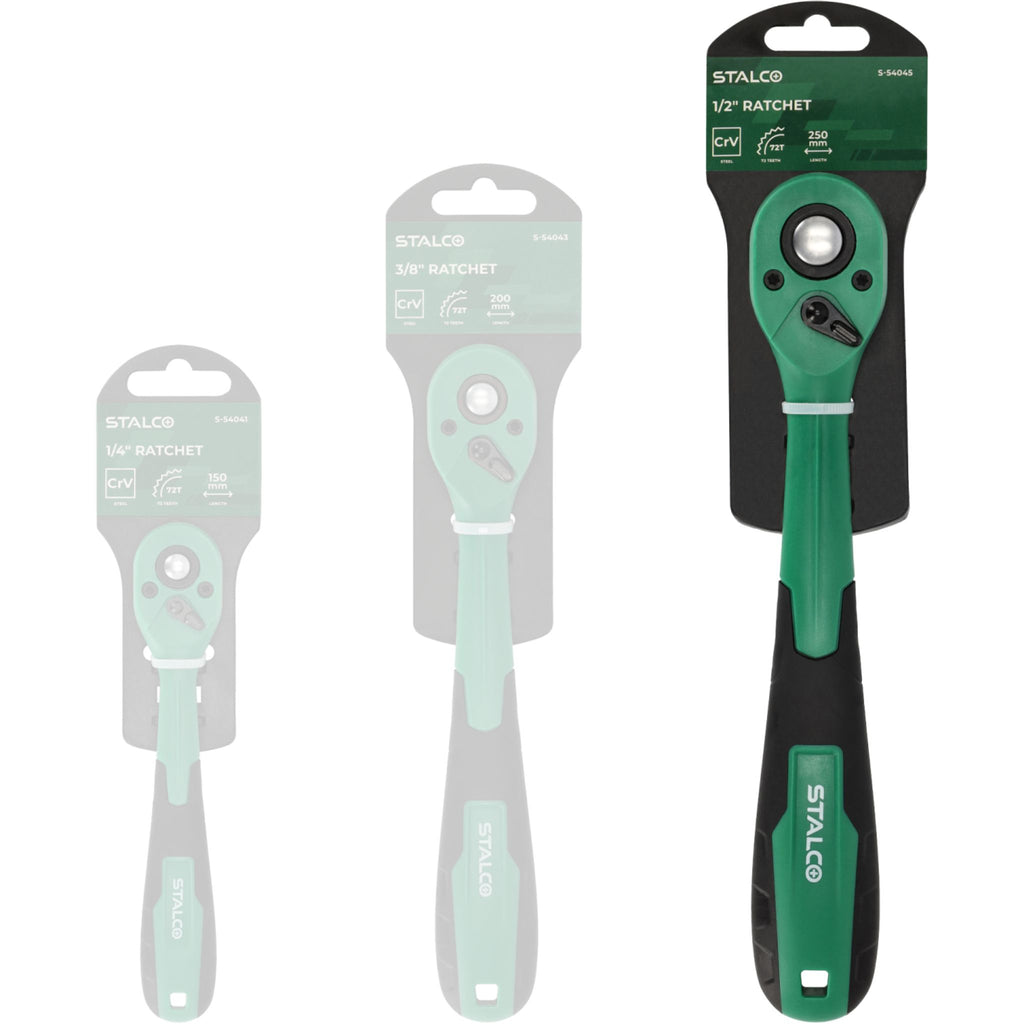 Grzechotka odgięta z powłoką kompozytową (72 zęby) | STALCO