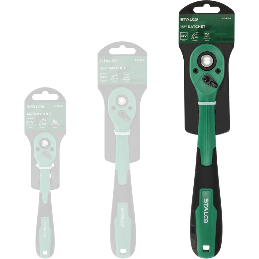 STALCO Grzechotka odgięta z powłoką kompozytową (72 zęby)