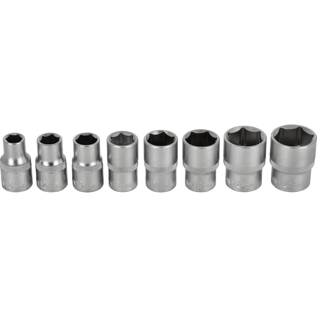 Zestaw nasadek 1/2" na listwie (8 el.) | STALCO