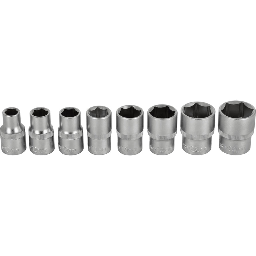 STALCO Zestaw nasadek 1/2" na listwie (8 el.)