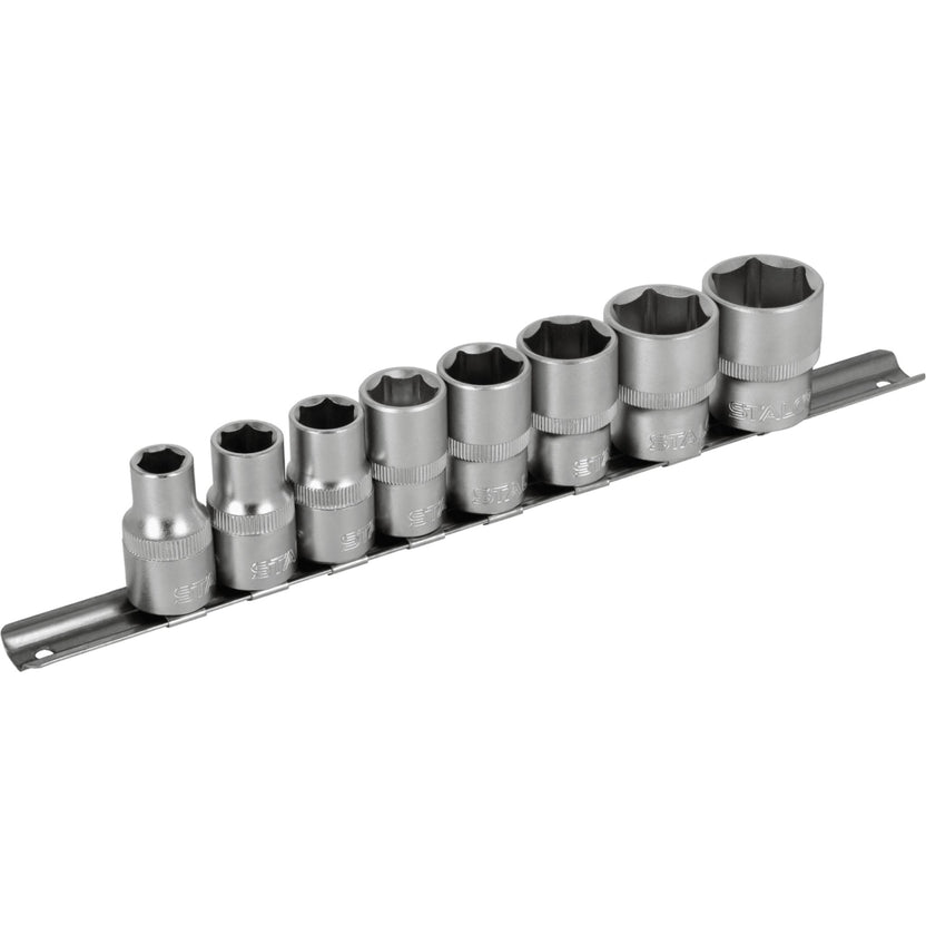 STALCO Zestaw nasadek 1/2" na listwie (8 el.)
