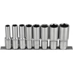 Zestaw nasadek głębokich 1/2" na listwie (8 el.) | STALCO