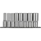 Zestaw nasadek głębokich 1/2" na listwie (8 el.) | STALCO