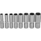 Zestaw nasadek głębokich 1/4" na listwie (8 el.) | STALCO
